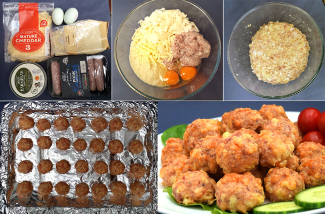 Low-carb sausage balls prep